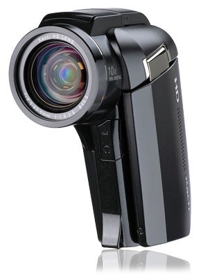 Sanyo Xacti VPC-HD1000 camcorder on white background.