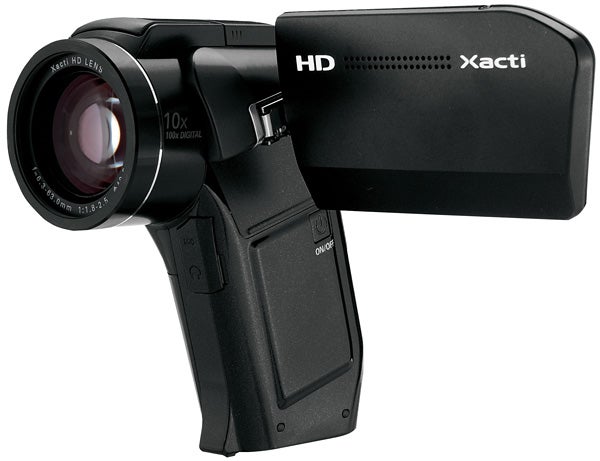 Sanyo Xacti VPC-HD1000 camcorder with HD label.