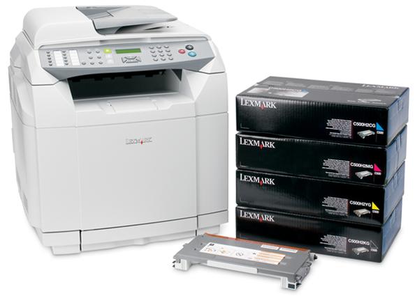 Lexmark X500n multifunction printer with toner cartridgesLexmark X500n printer with toner cartridges and imaging kit.