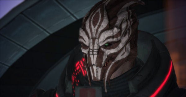 Close-up of a Turian character from Mass Effect game.Close-up of a Turian character from Mass Effect video game.