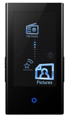 Samsung YP-P2 8GB Media Player on white background.Samsung YP-P2 8GB Media Player front view.
