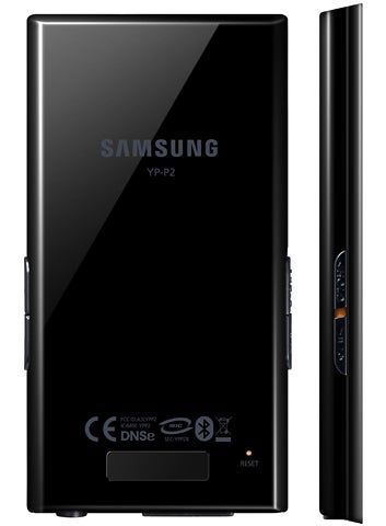 Samsung YP-P2 8GB Media Player front and side view.