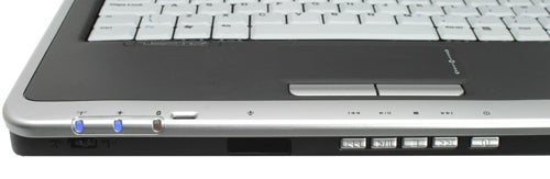 Close-up of Zepto Znote 6625WD laptop keyboard and ports.Close-up of Zepto Znote 6625WD laptop's keyboard and ports