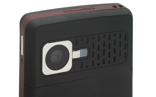 Close-up of E-TEN Glofiish X600 smartphone's camera and speaker grill.