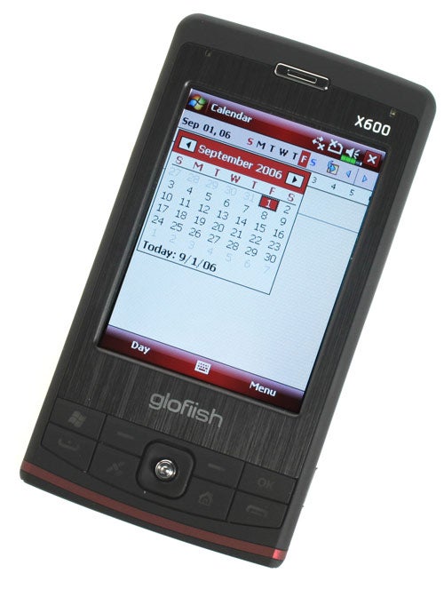 E-TEN Glofiish X600 smartphone showing calendar application.