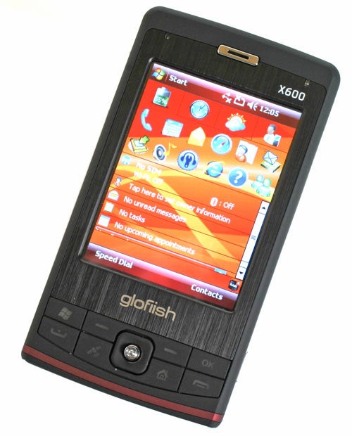 E-TEN Glofiish X600 smartphone with screen visible.