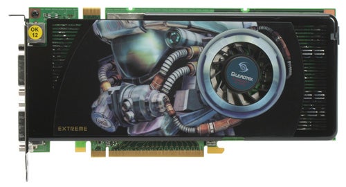 Leadtek PX8800GT Extreme graphics card with robotic artwork designLeadtek PX8800GT Extreme graphics card with robotic artwork.