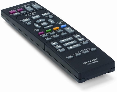 Remote control for Sharp BD-HP20H Blu-ray player.