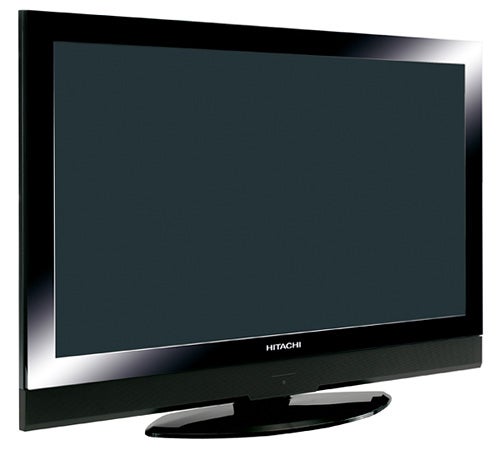 Hitachi L42VP01U 42-inch LCD TV on a stand.Hitachi L42VP01U 42-inch LCD television on stand.