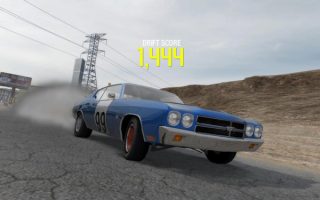 Need for Speed: Pro Street gameplay showing drift score of 1,444.