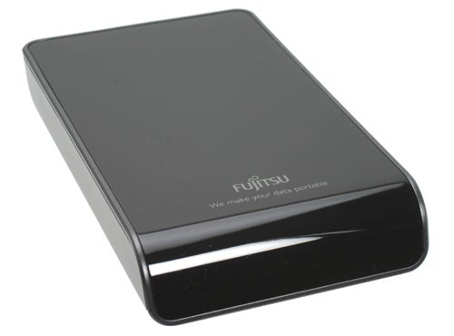Fujitsu HandyDrive 300GB Portable External Hard Drive.Fujitsu HandyDrive 300GB external hard drive on white background.
