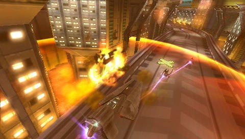 Screenshot of a race in Wipeout: Pulse video game.
