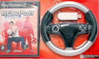 RealPlay Racing game and steering wheel controller for PS2.