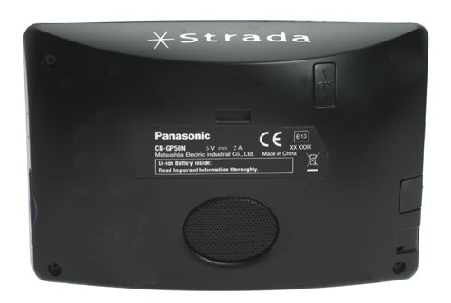 Back view of Panasonic Strada CN-GP50N GPS navigation system.