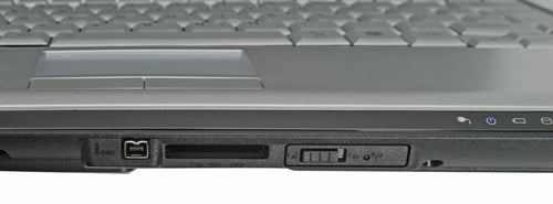 Close-up of Toshiba Satellite U300-134 laptop's side ports.