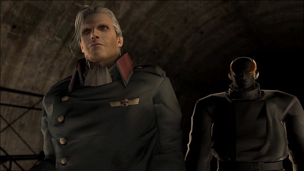 Screenshot of characters from Resident Evil: Umbrella Chronicles game.Screenshot from Resident Evil: Umbrella Chronicles game.