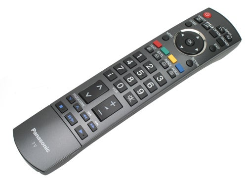 Panasonic Viera TV remote control on white background.Panasonic Viera remote control on white background.
