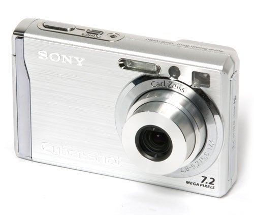 Sony Cyber-shot DSC-W80 digital camera on white background.