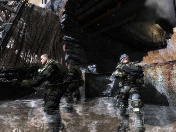 Soldiers in action from the video game TimeShift.