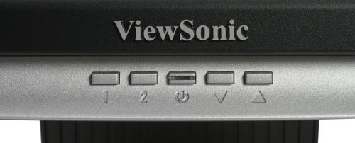 Close-up of ViewSonic VX1940w monitor's control panel.
