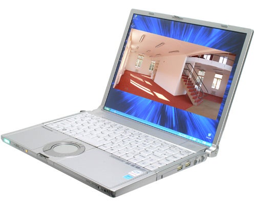 Panasonic ToughBook CF-Y7 laptop on white background.