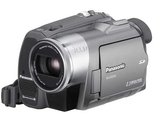 Panasonic NV-GS230 MiniDV camcorder side view.