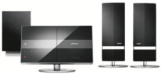 Philips HTS6600 2.1 DVD home theater system with speakers.