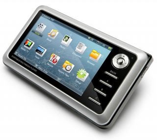 Cowon A3 portable multimedia player with display screen on.