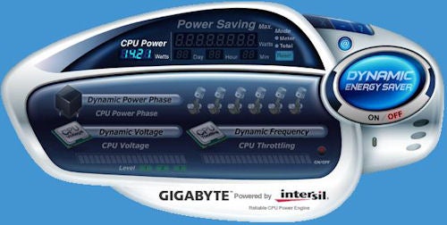 Gigabyte motherboard Dynamic Energy Saver interface.Gigabyte motherboard Dynamic Energy Saver interface display.