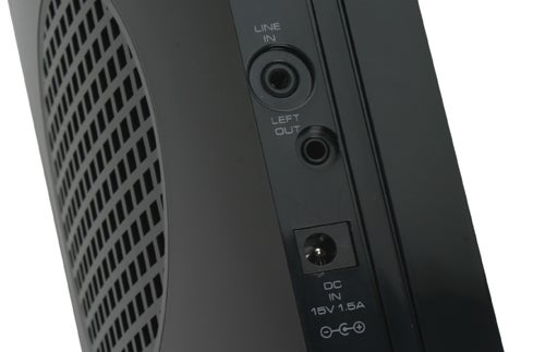Close-up of Logic3 SoundStation3 Speaker input ports.