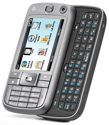 HTC S730 smartphone with slide-out QWERTY keyboard.