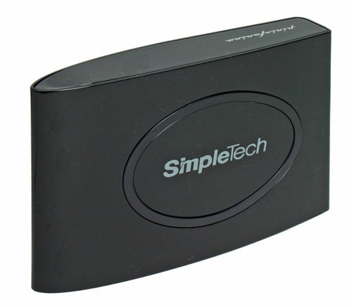 SimpleTech SimpleDrive 120GB Portable Hard Drive on white background.