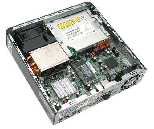 HP Compaq dc7800p desktop interior view with open case