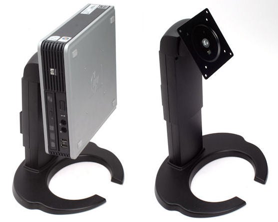 HP Compaq dc7800p Ultra Slim Desktop with stand in two positions.
