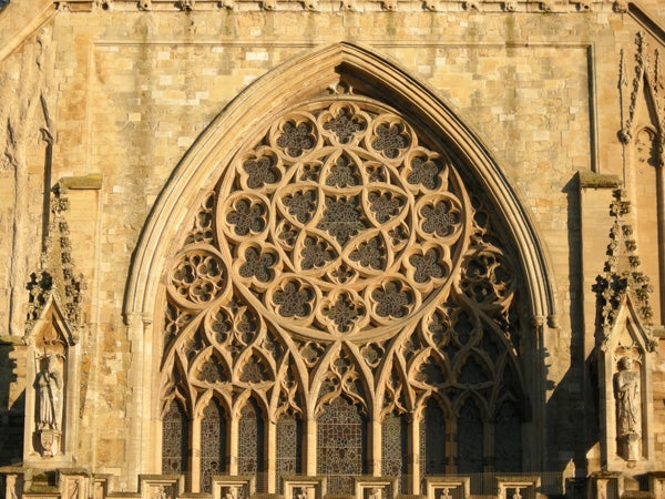 Photo of intricate cathedral window taken with Nikon Coolpix S700.