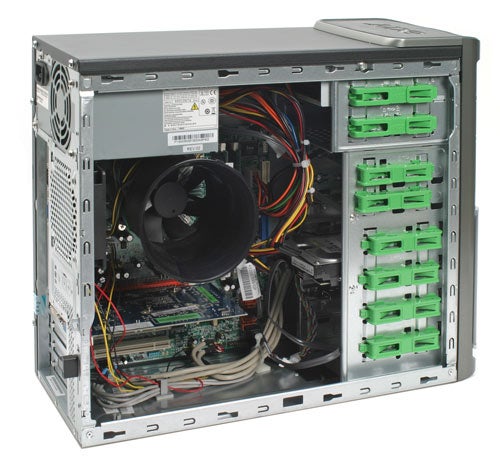Open Acer Veriton M460 showing internal components.