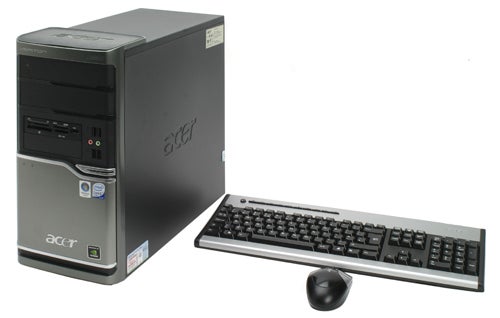 Acer Veriton M460 desktop computer with keyboard and mouse.