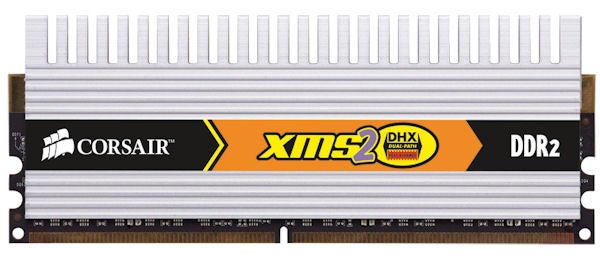 Corsair XMS2 DHX DDR2 desktop memory module.