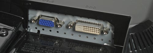LG Flatron monitor showing VGA and DVI ports.