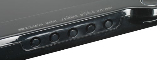 Close-up of LG Flatron L227WT-PF monitor control buttons.