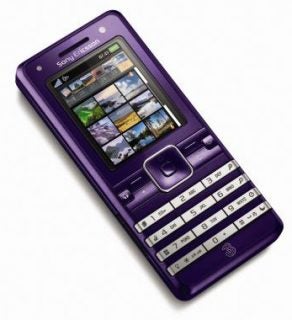 Sony Ericsson K770i mobile phone in purple with display screen.