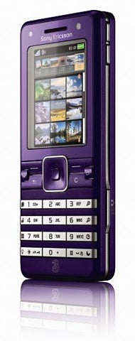 Sony Ericsson K770i mobile phone in purple color.