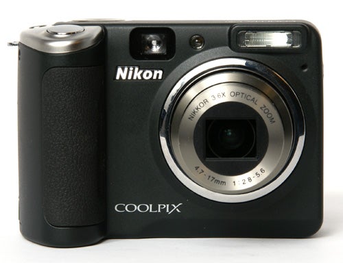 Nikon CoolPix P50 digital camera on white background.