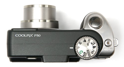 Nikon CoolPix P50 camera on a white background.