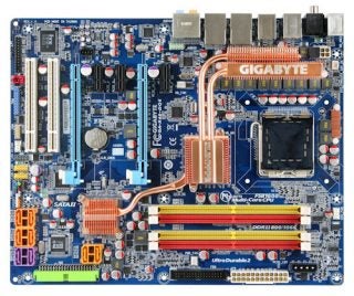 Gigabyte GA-X48-DQ6 motherboard with heatpipes and ports
