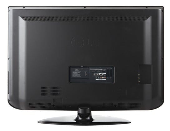 Back view of LG 37LT75 37-inch LCD TV with stand.