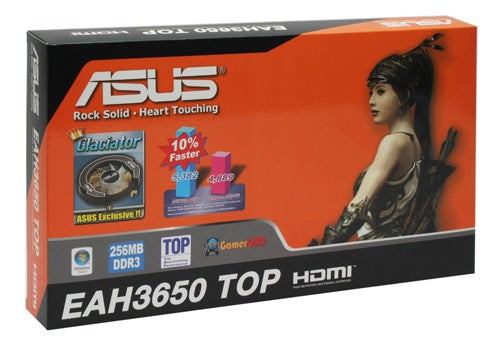 ASUS EAH3650 TOP graphics card packaging box.