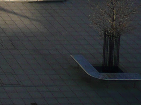 Photo sample from Panasonic Lumix TZ3 showing tree and bench shadow.