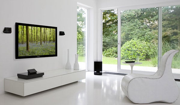 Pioneer LX01 Home Cinema System set up in modern living room.