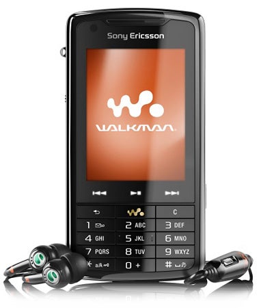 Sony Ericsson W960i phone with earphones displayed